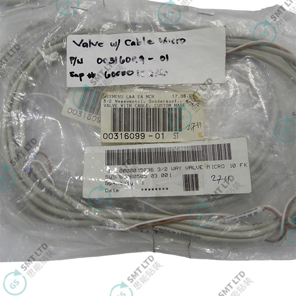 SMT ASM/SIEMENS Machine Spare Parts 00316099-01 VALVE WITH CABLE CUSTOM MADE（00316099）