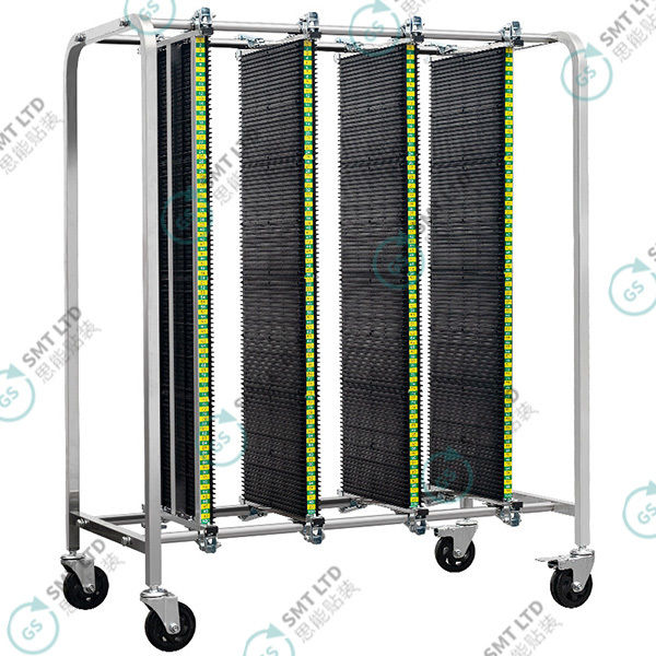 Stainless Steel Frame ESD PCB Storage Cart with 150KG Load Capacity and 4-inch Wheel for SMT Applications
