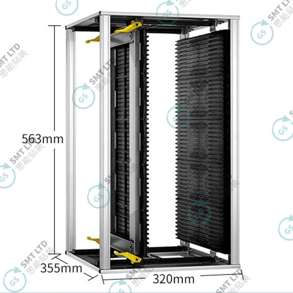 Unloading Telecom Rack SMT Loading Rack 355*320*563mm with PP Panel & Galvanized Base